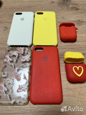 Чехлы силиконовые iPhone SE2/8/7 AirPods 2