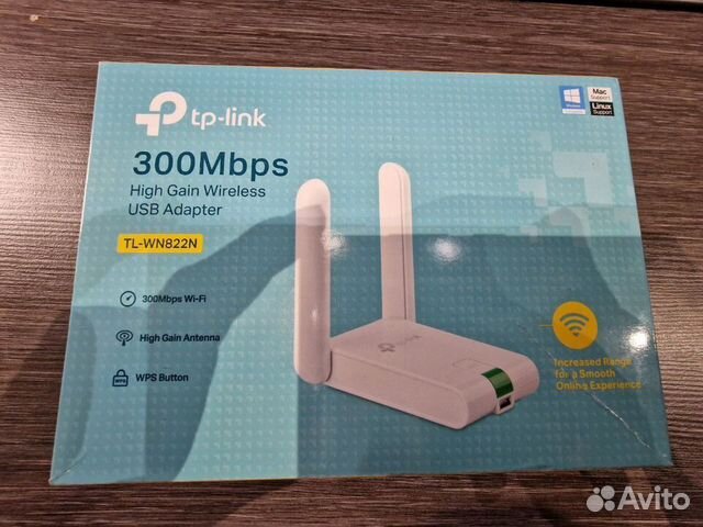 Wi-Fi адаптер TP-link TL-WN822N (300 Мбит/с)