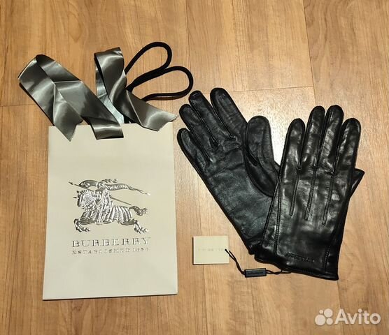 Новые кожаные мужские перчатки Burberry оригинал