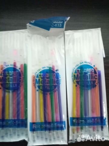 Стержни для гелевых ручек с блестками