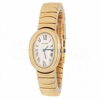 Cartier золотые женские часы с золотым браслетом