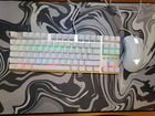 Белый игровой комплект клавиатура+мышь