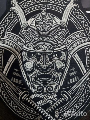 Нашивки на одежду большие. Самурай, кот