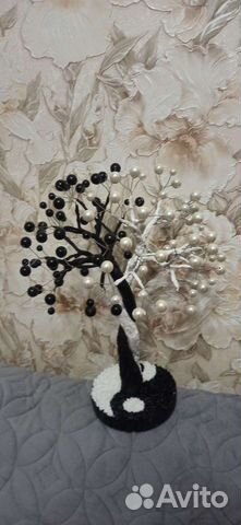 Дерево из бисера инь-ян