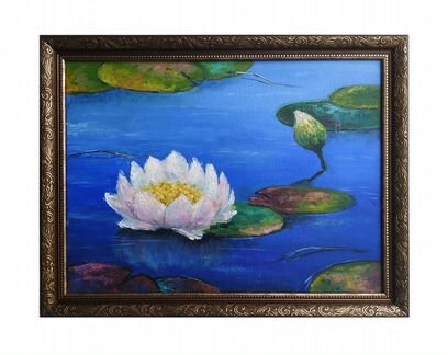 Цветы Лотос Роза Кувшинка Картина маслом интерьер