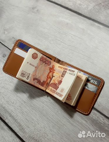 Зажим, Держатель для купюр натуральная кожа