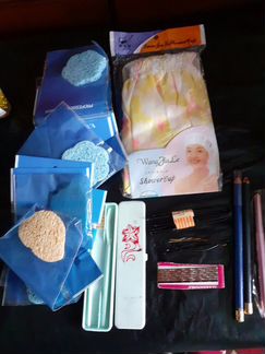 Губки для умывания лица,шпильки,косметические кара