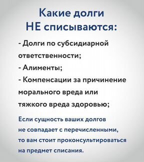 Списание долгов Физ. лиц