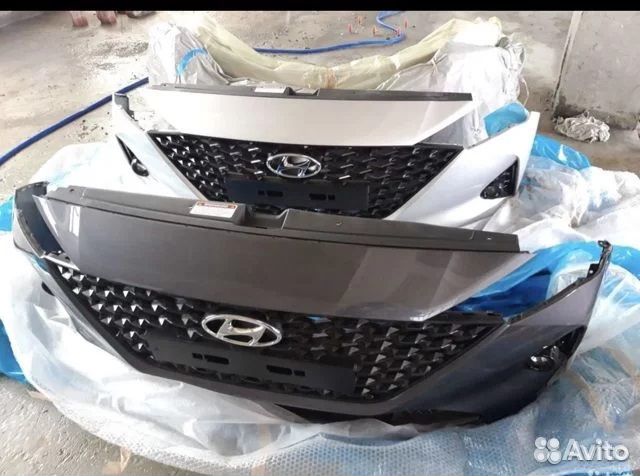 Бампер Хендай Солярис 2 рест. В цвет (Все цвета)