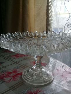 Ваза для фруктов на ножке. Винтажная