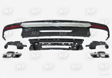 Диффузор черный с насадками 63 AMG Mercedes W222