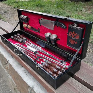 Шашлычный набор № 8 подарочный в кейсе
