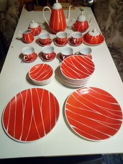 Чайный сервиз Volkstedt, гдр, 60-е, 37 предметов