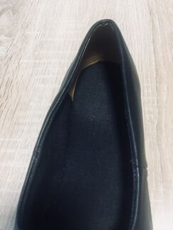 Кожаные балетки черные, ручная работа