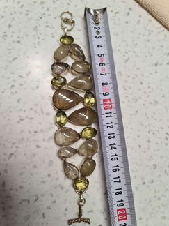 Серебряный браслет с натуральными камнями