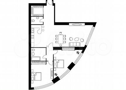 2-к квартира, 128.5 м², 42/56 эт.