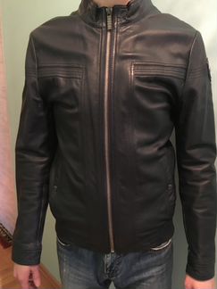 Кожаная куртка Spesh тёмно-синяя 50 размер