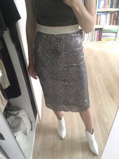 Юбка zara с пайетками