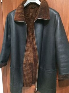 Женская кожаная дубленка оверсайз