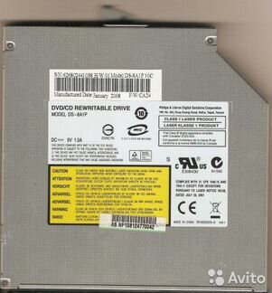 Оптический привод Philips/BenQ Модель DS-8A1P IDE