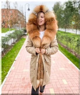 Парка с натуральным мехом