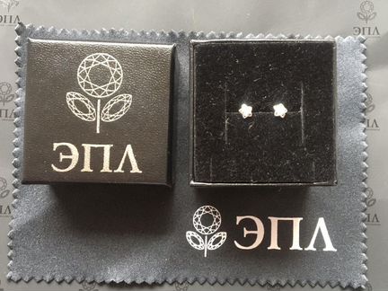 Серьги 925 с бриллиантами «эпл Даймонд»