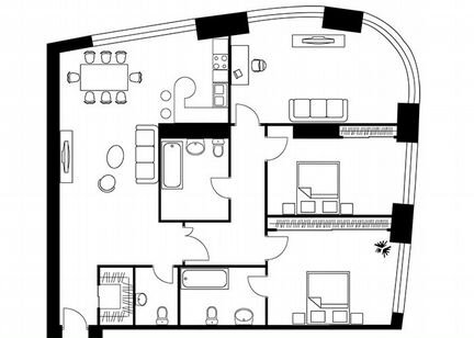 3-к квартира, 143.4 м², 45/56 эт.
