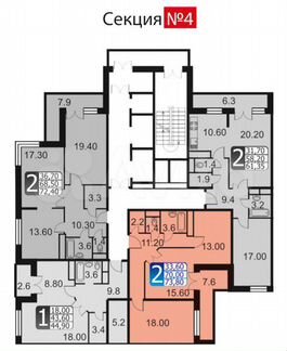 2-к квартира, 76.2 м², 9/18 эт.