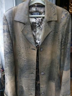 Плащ кожа натуральная, пальто размер 44