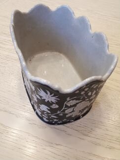 Кашпо фарфоровое, фирмы G&C (Дания), чёрное