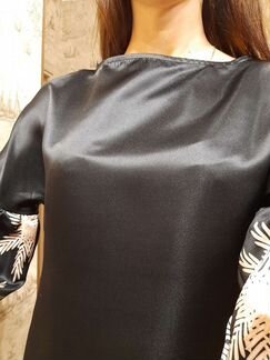 Платье вечернее черное атласное размер S, M