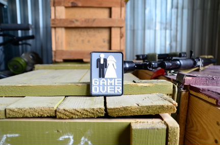 Game Over пвх патч, нашивка с липучкой