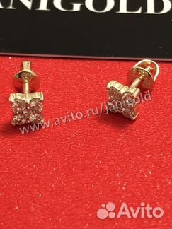 Золотые серьги с бриллиантами