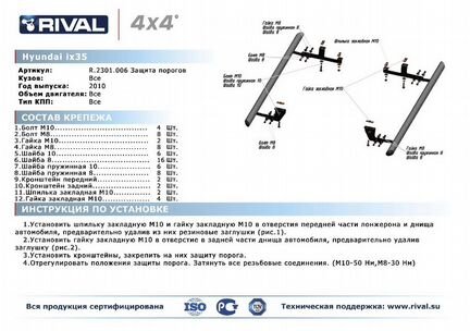 Hyundai IX35 Tuscon пороги/подножки BMW style