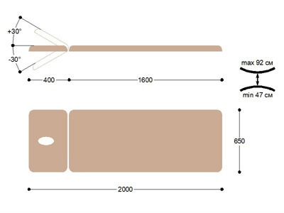 Стационарный массажный стол с электроприводом EH2