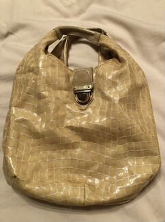 Сумка женская итальянская слоновая кость, лак