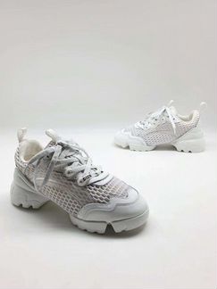 Кроссовки кеды белые кожа Диор