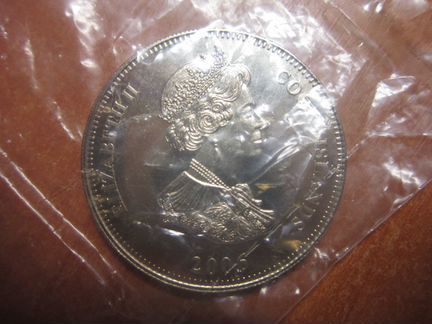 Монета о. Кука 1 доллар 2006 г 80 лет телевидению