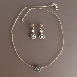 Pandora серьги и ожерелье