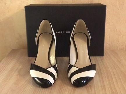 Туфли белые в полоску. Karen Millen