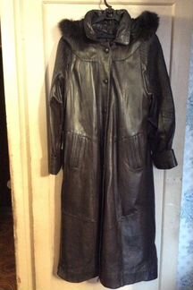 Пальто утеплённое женское кожа