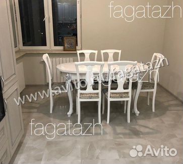 Обеденная группа, стол и 6 стульев