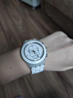 Часы swatch full-blooded white skull