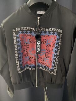 Бомбер Valentino женский белый и чёрный