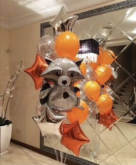 Шары с гелием, звезды, животные