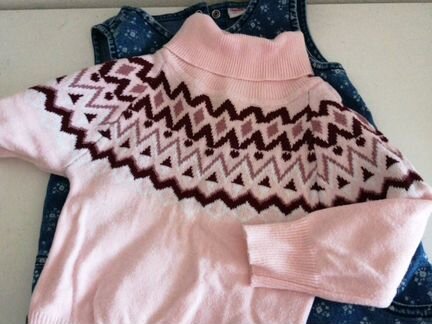 Сарафан джинсовый, водолазка