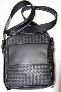 Мужская кожаная сумка Bottega black new планшет