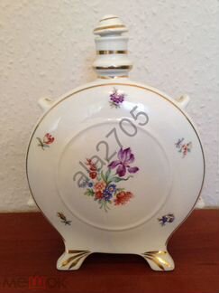 Фляга фарфоровая, Германия 60г., Мейсенский цветок
