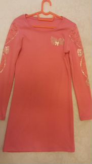 Платье-туника кораллового цвета Турция