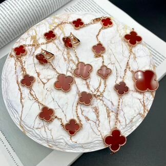 Набор серьги van cleef браслет van cleef колье van